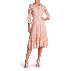 Nanette Lepore Dresses - Nanette Lepore Blush Lace Belted Fit & Flare Dress Nanette Lepore Dresses - Nanette Lepore Blush Lace Belted Fit & Flare Dress